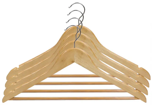 HANGERS NATURAL NON SLIP 5pc