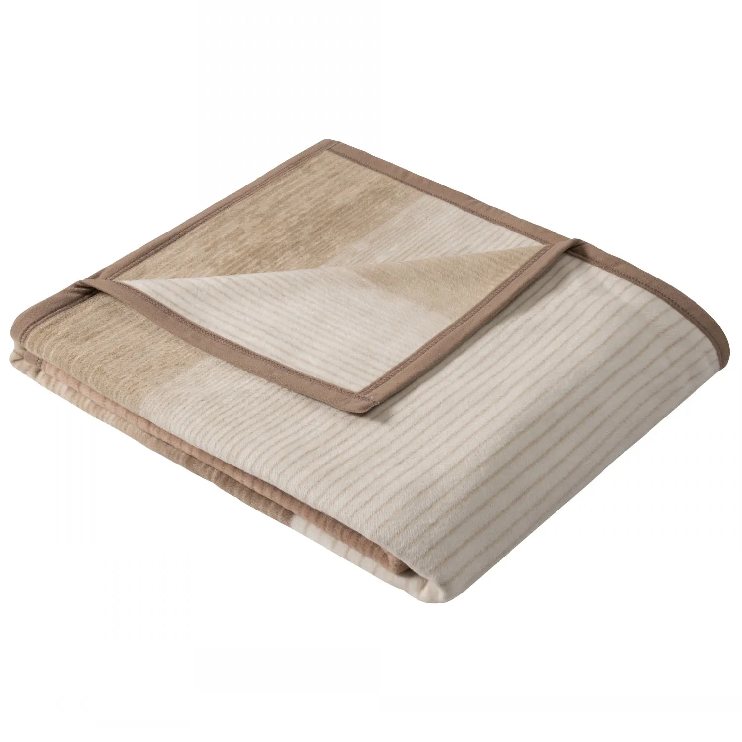 Ibena Granada Luxury Blanket - Beige & Brown