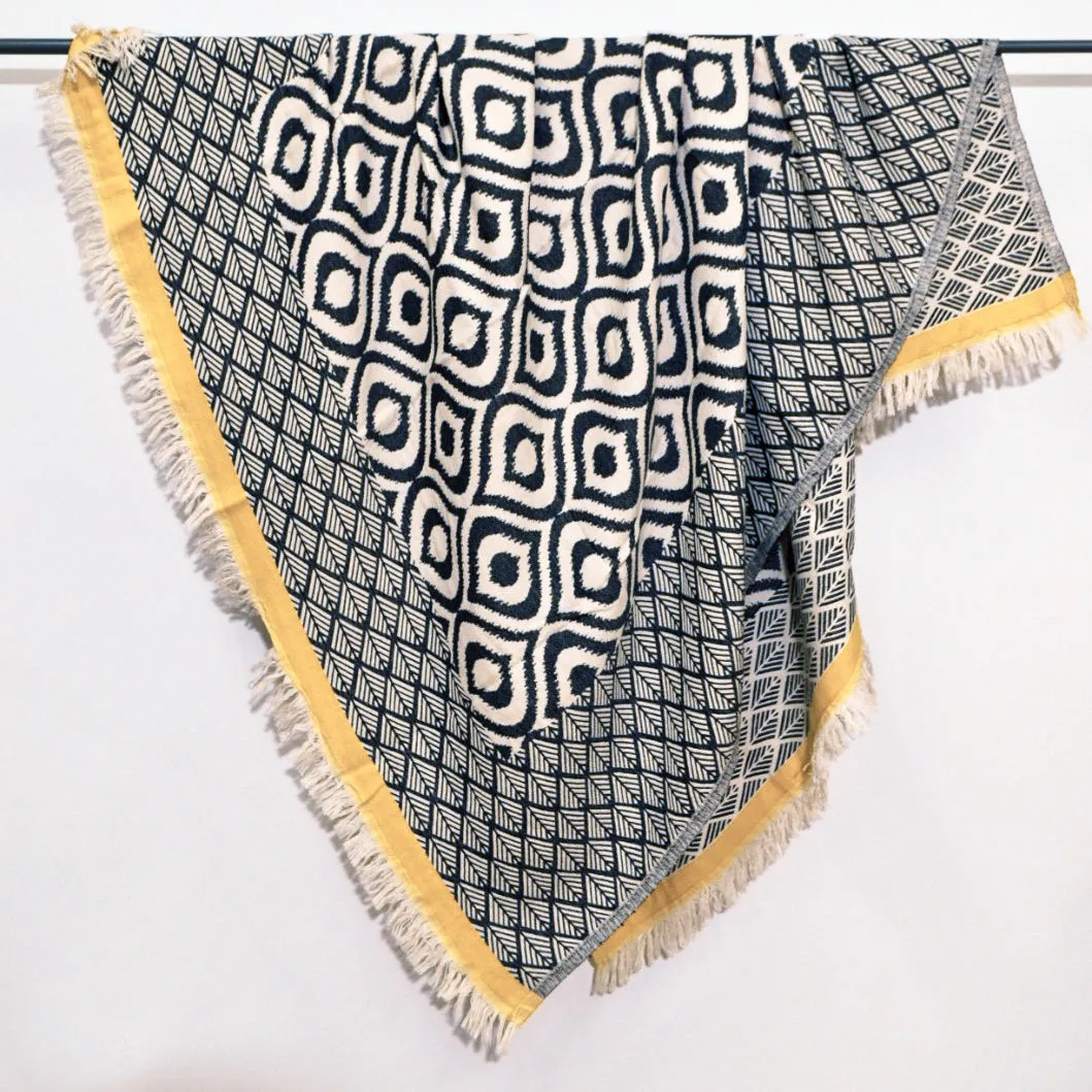 Ikat Design Turkish Towel Throw Blanket