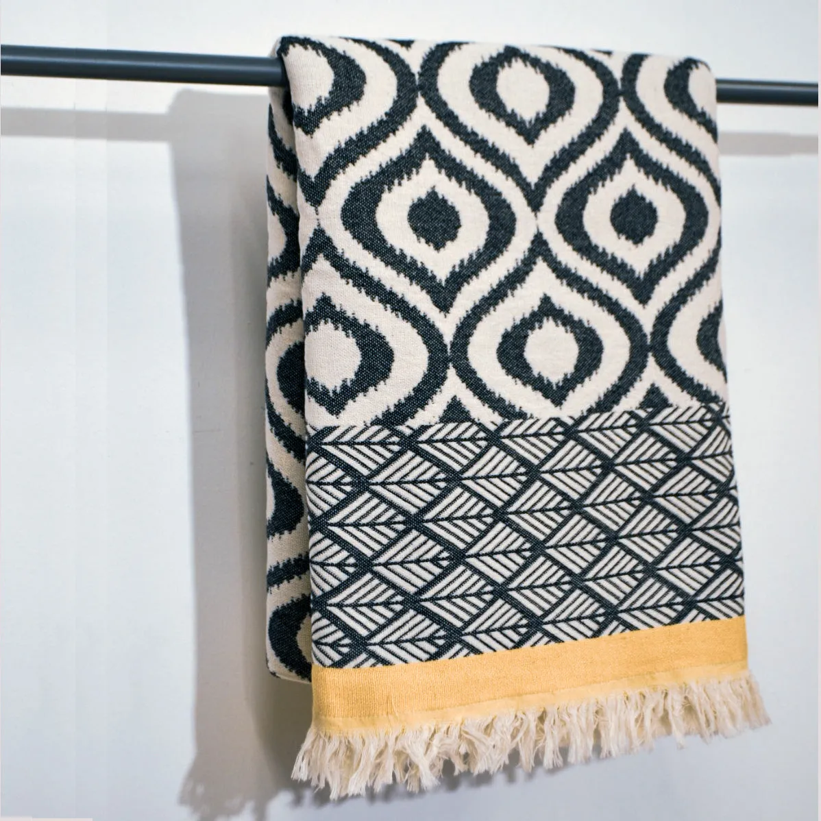 Ikat Design Turkish Towel Throw Blanket