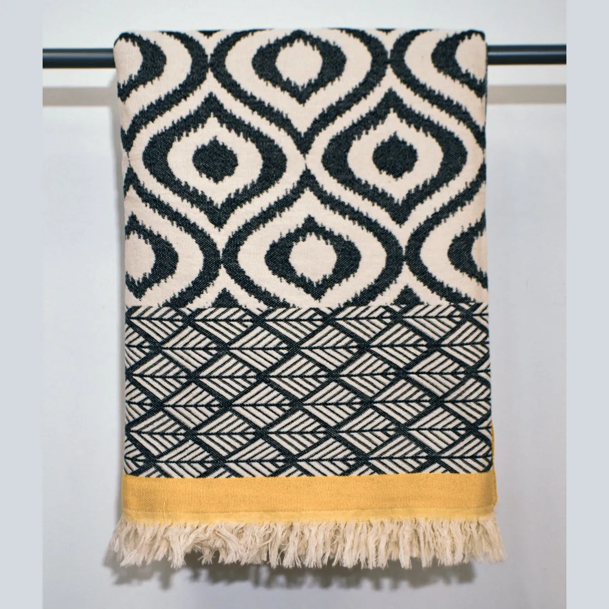 Ikat Design Turkish Towel Throw Blanket