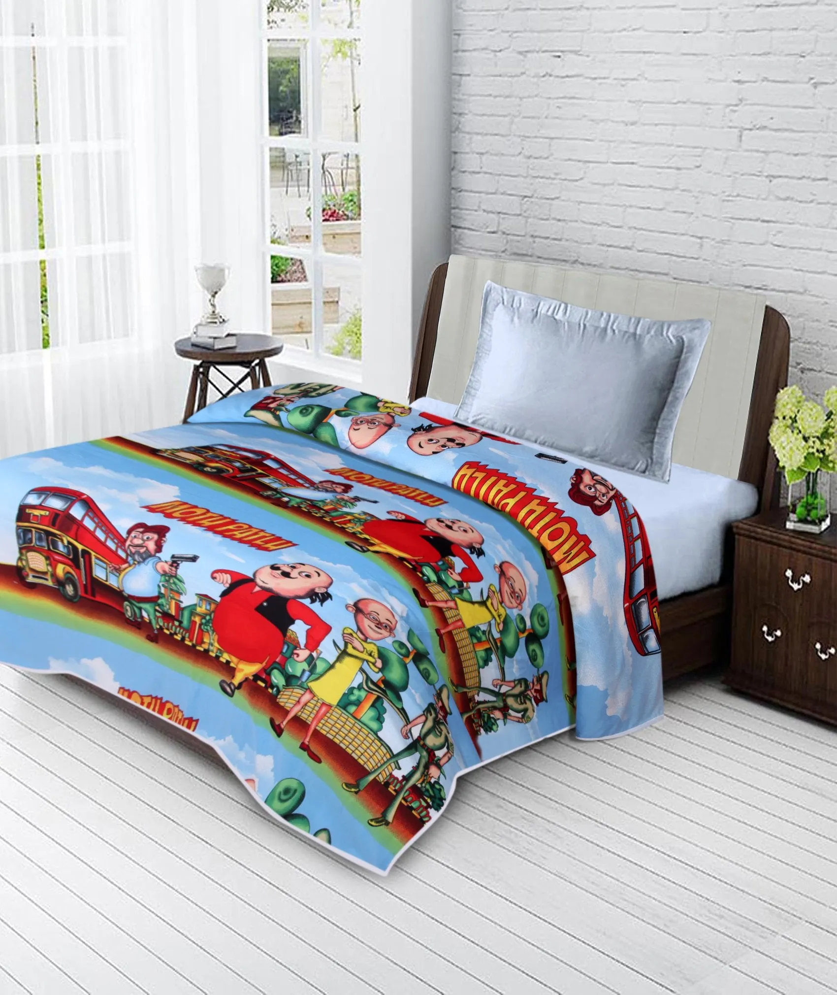 JaipurCrafts 220 TC Cartoon Print Reversible Poly Cotton AC Comforts/Blanket/Quilt (Single Bed)