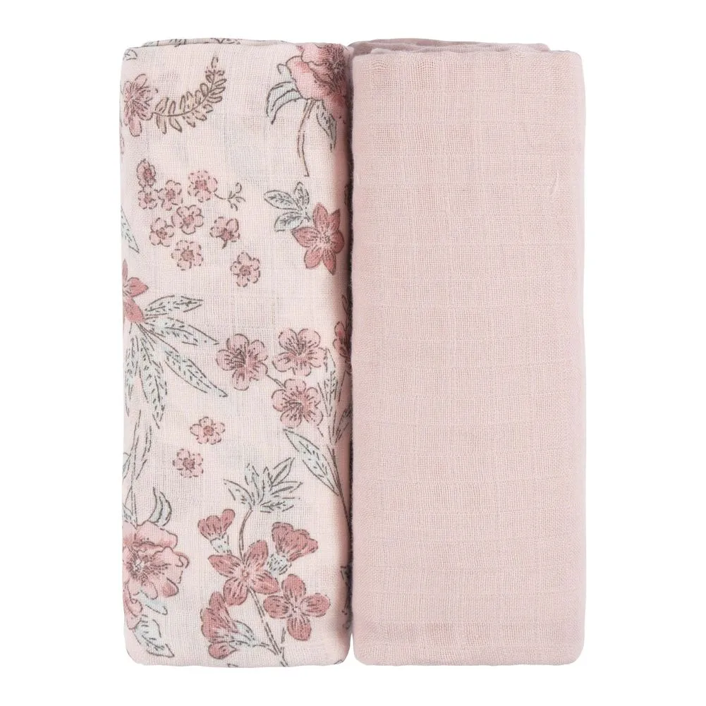 Just Born 2-Pack Cotton Muslin Swaddle Blankets Set