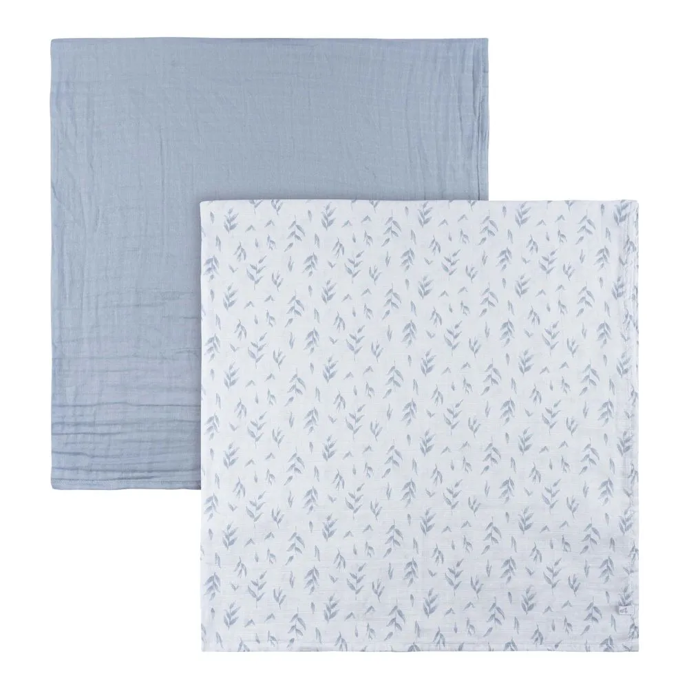 Just Born 2-Pack Cotton Muslin Swaddle Blankets Set