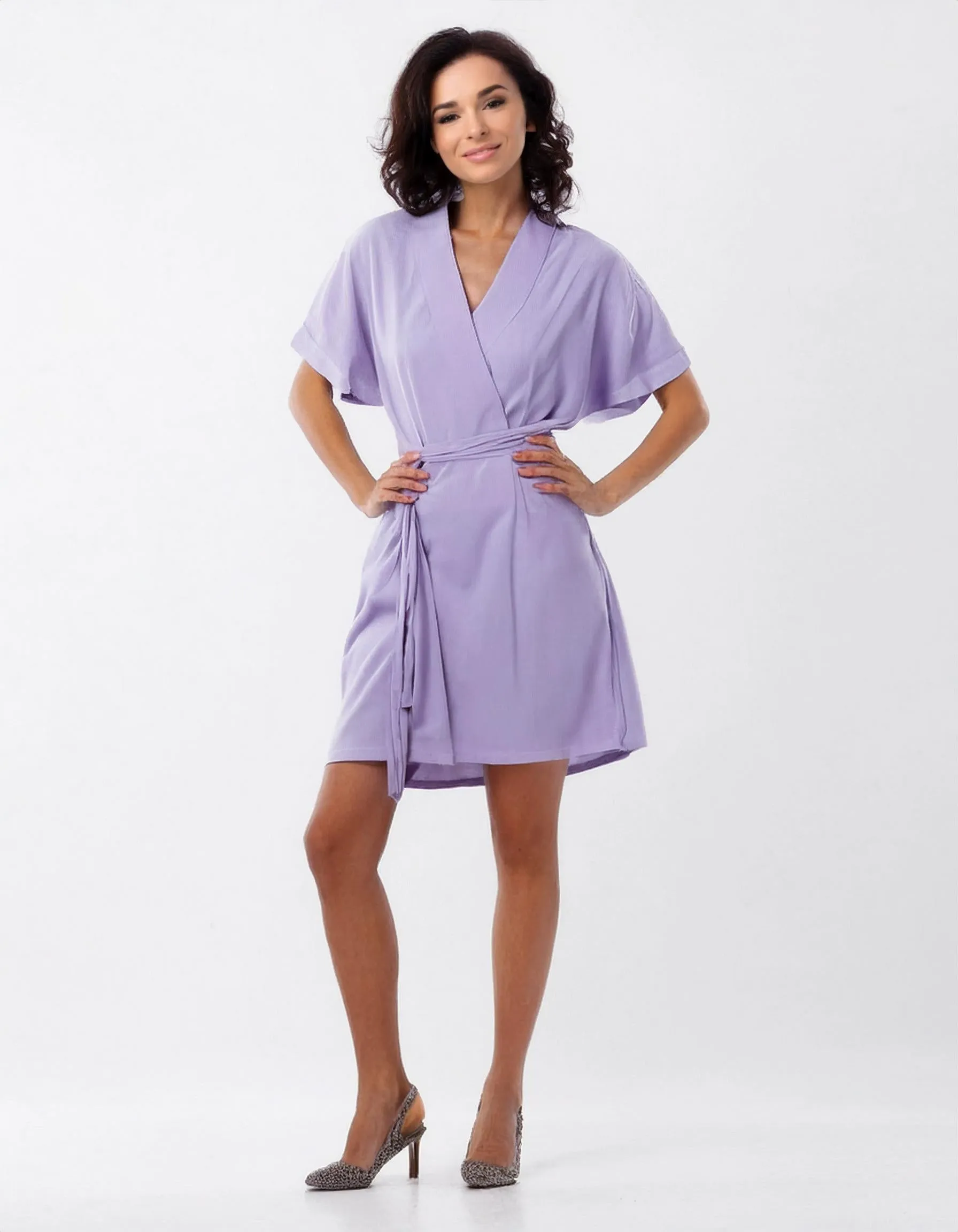 Lavender Breeze Mini Wrap Dress