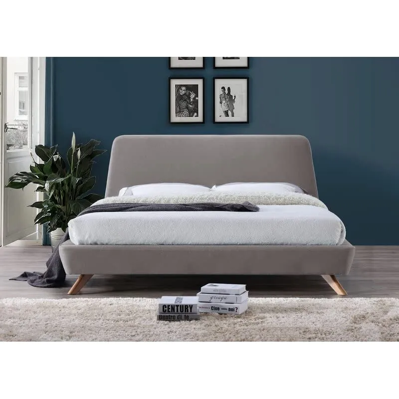 Lemon Tree Furniture Low Profile Upholstered Platform King Size Bed Without Mattress for Bedroom (Grey, Engineered Wood) Mattress Size 6 x 6.5 Foot| 12 Month Warranty