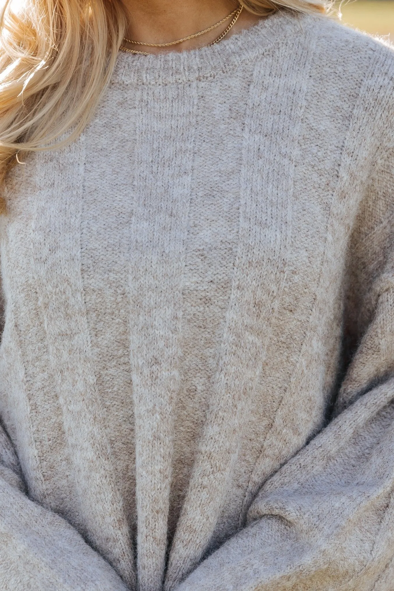 Light Mocha Oversized Ribbed Sweater