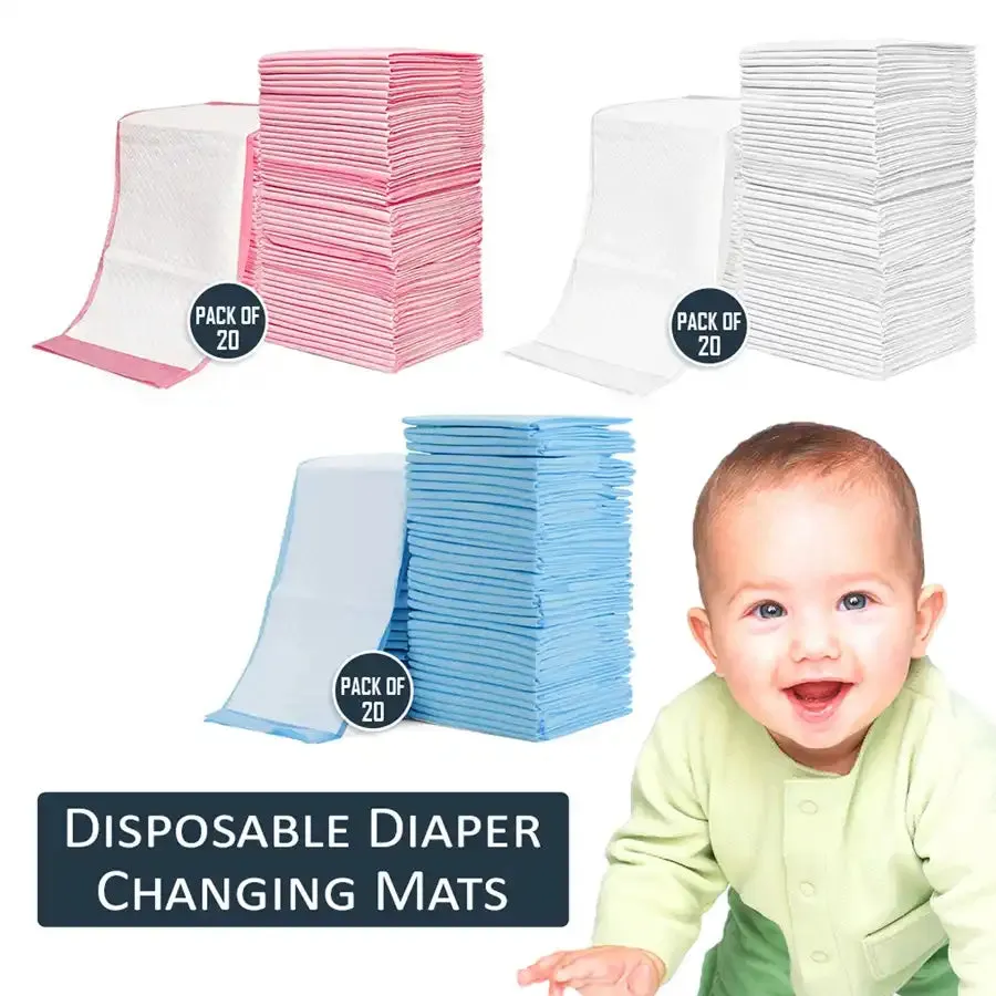 Little Story Disposable Diaper Changing Mats - Pack of 20pcs (White)