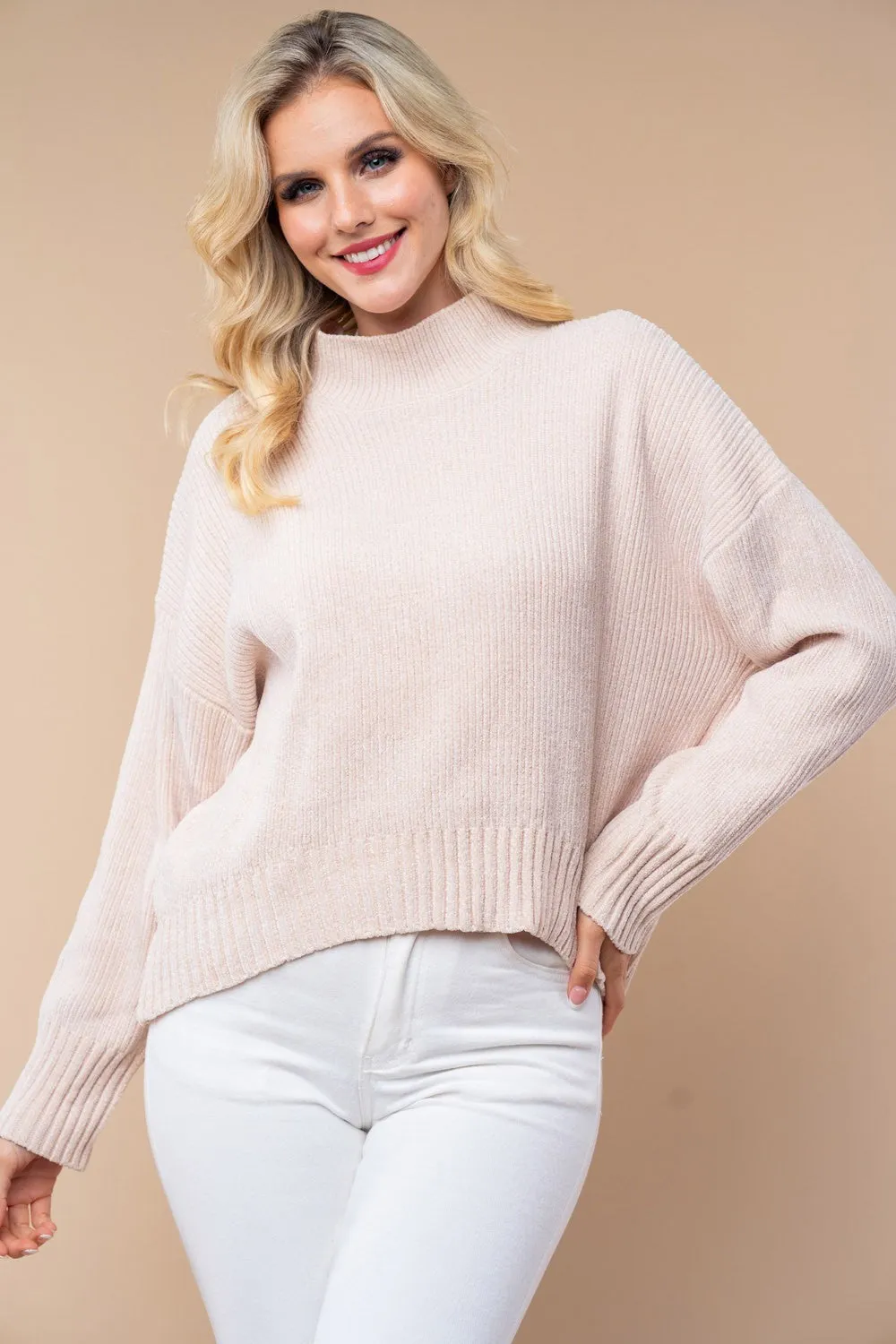 Long Sleeve Mock Neck Sweater