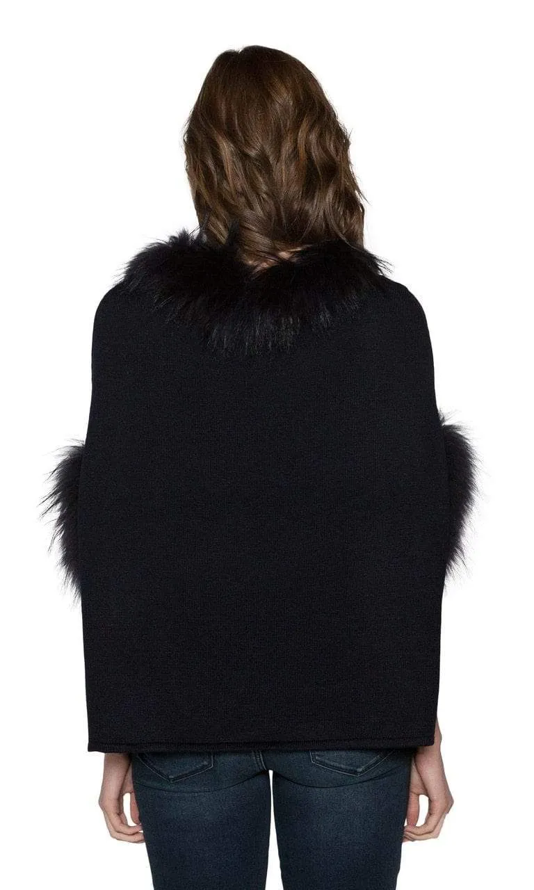 Love Token Walton Genuine Fur Trim Dolman Sleeve Sweater