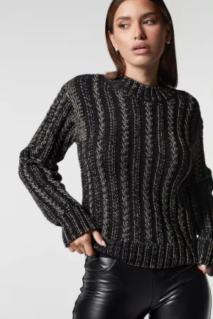 LUREX CABLE KNIT SWEATER - FINAL SALE