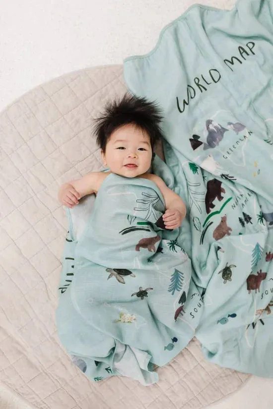 Muslin Swaddle, World Map