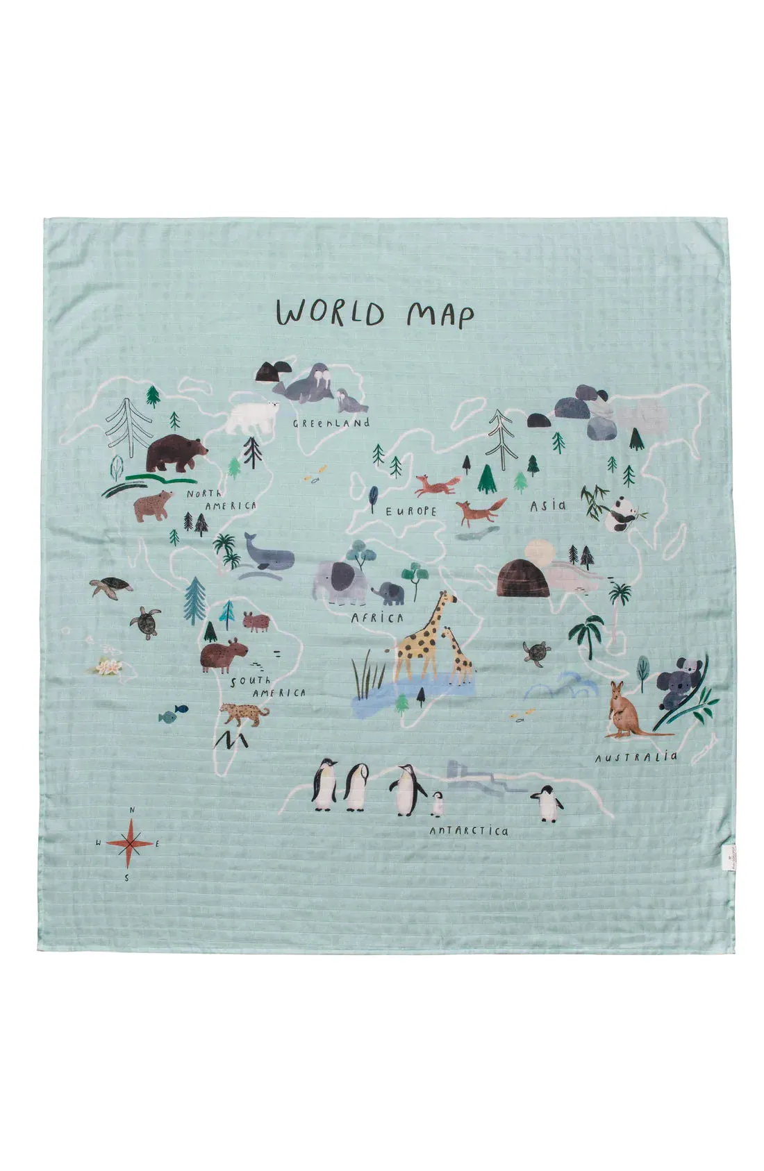 Muslin Swaddle, World Map