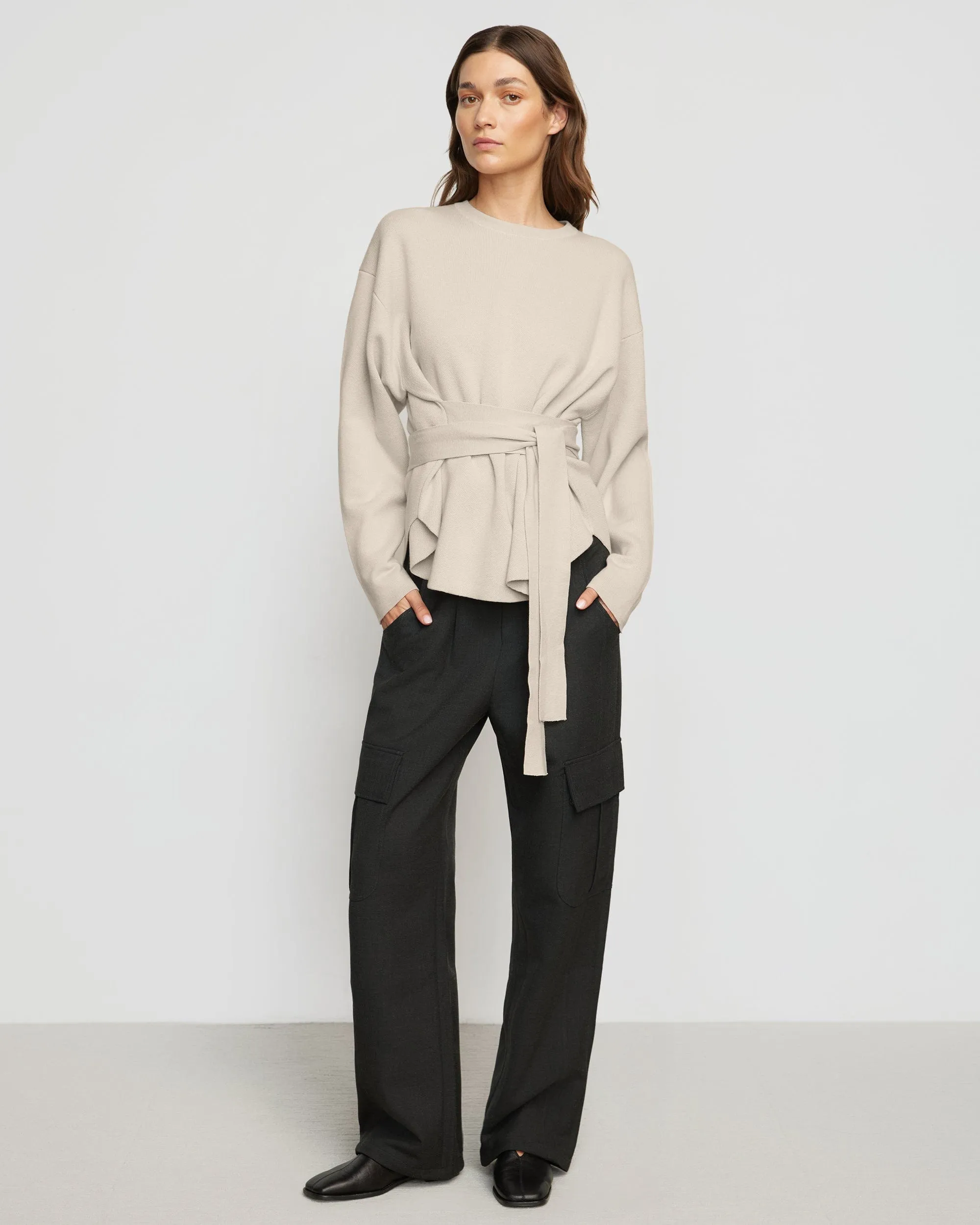 Nara Tie-Front Knit Sweater