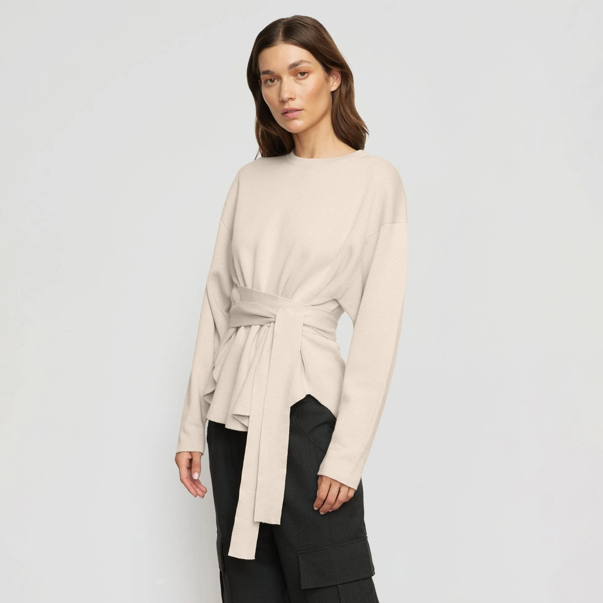 Nara Tie-Front Knit Sweater