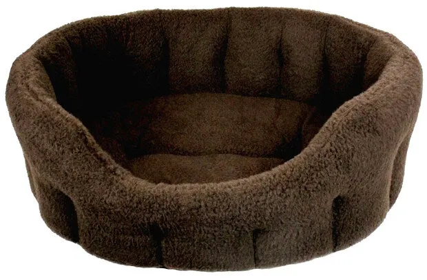 Pets & Leisure Fleece Material Softee Beds Dark Brown