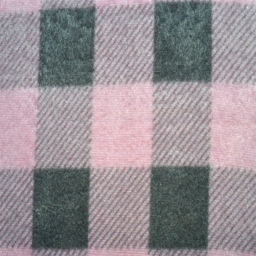 Pink and Gray Buffalo Plaid Plus Size Traditional Fleece Pajama