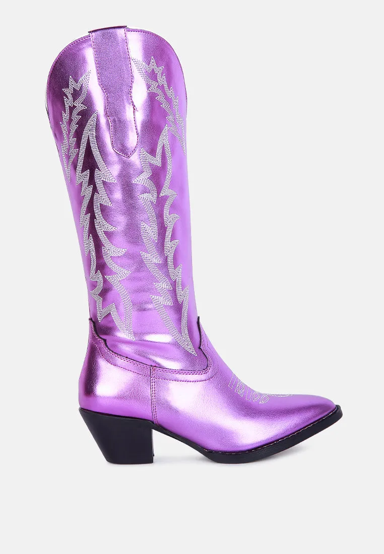 Priscilla Western Cowboy Calf Boots