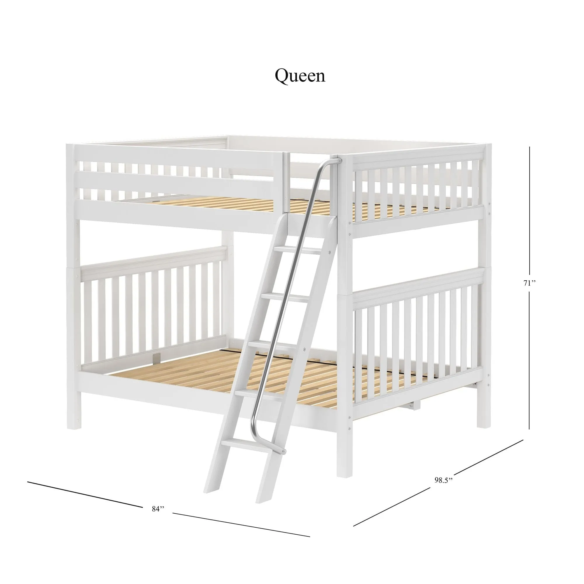 Queen High Bunk Bed with Ladder