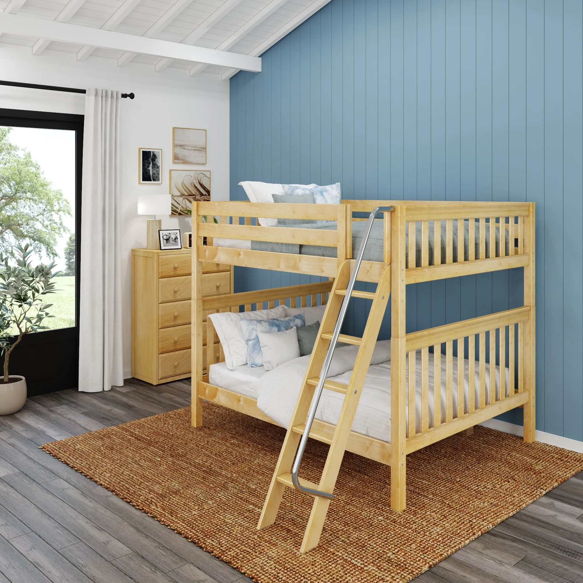 Queen High Bunk Bed with Ladder