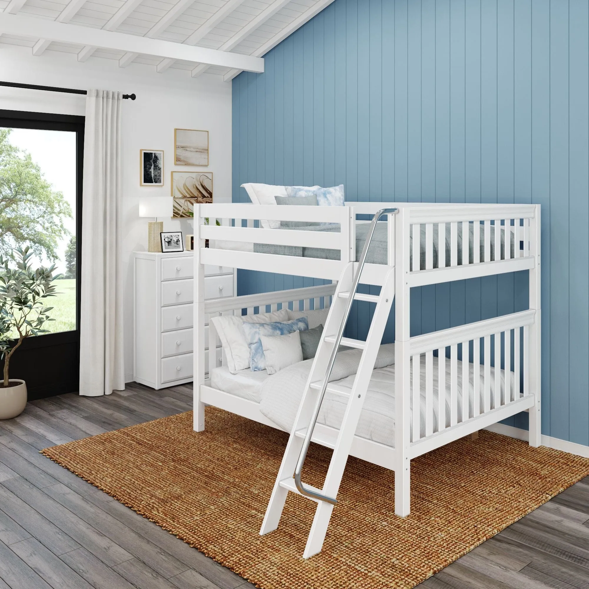 Queen High Bunk Bed with Ladder