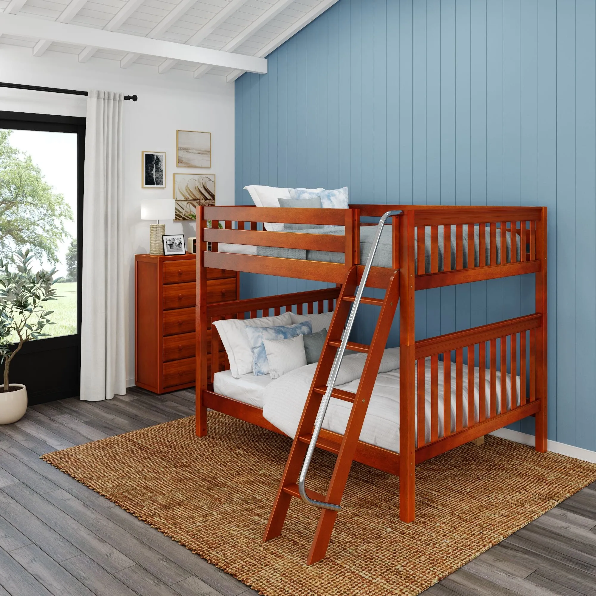 Queen High Bunk Bed with Ladder