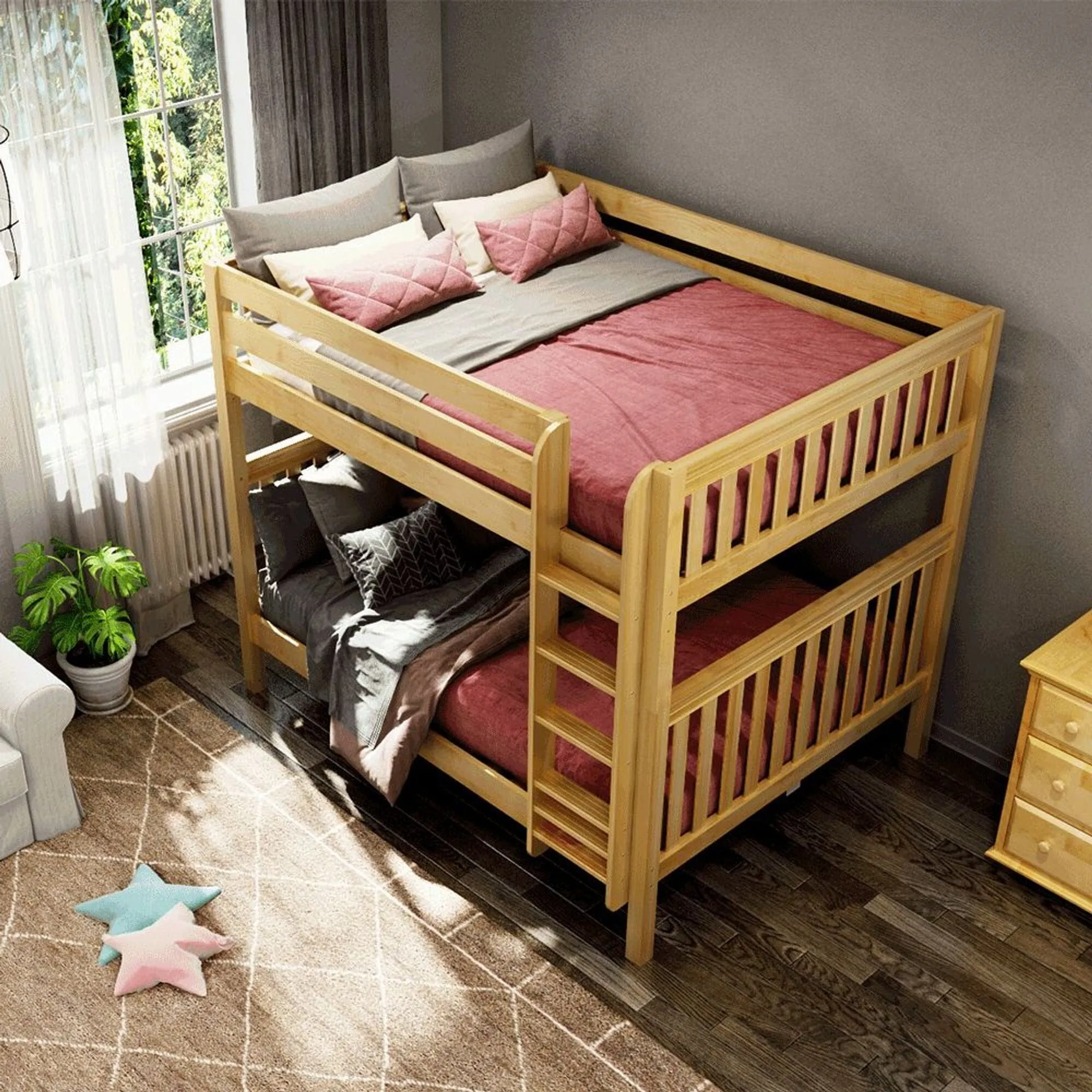 Queen High Bunk Bed with Ladder