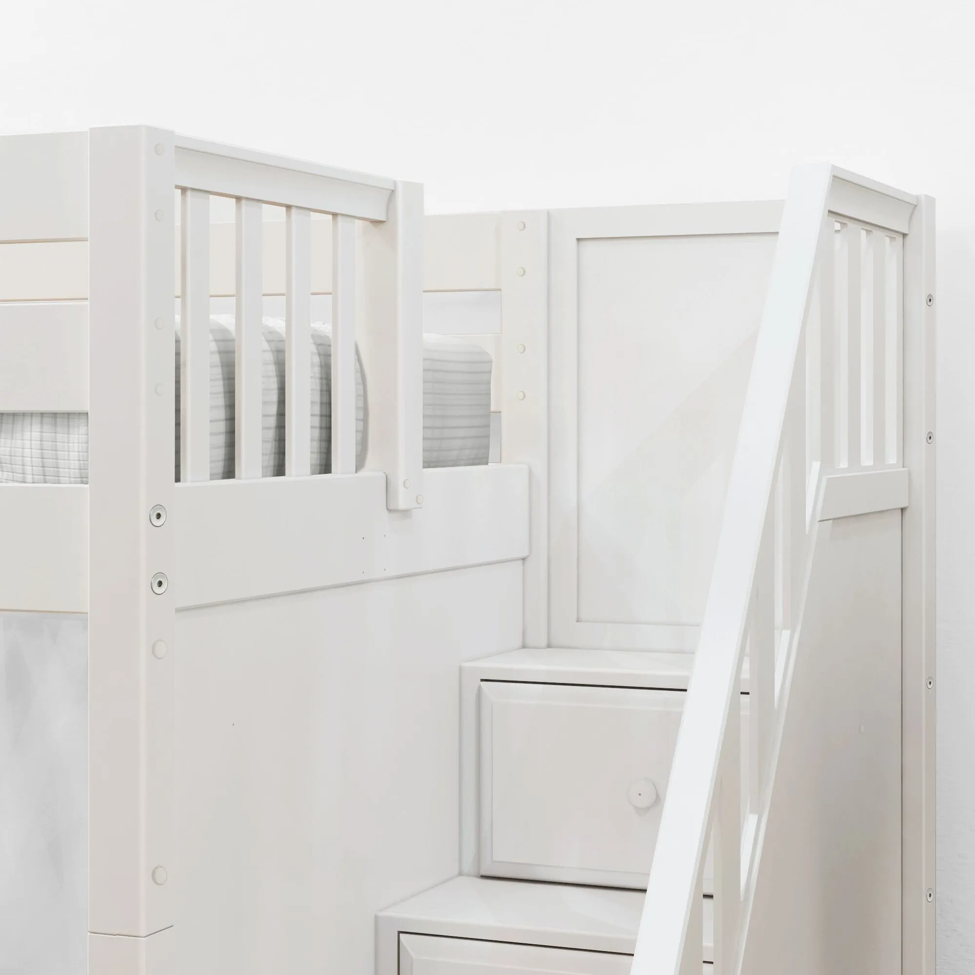 Queen High Bunk Bed with Stairs