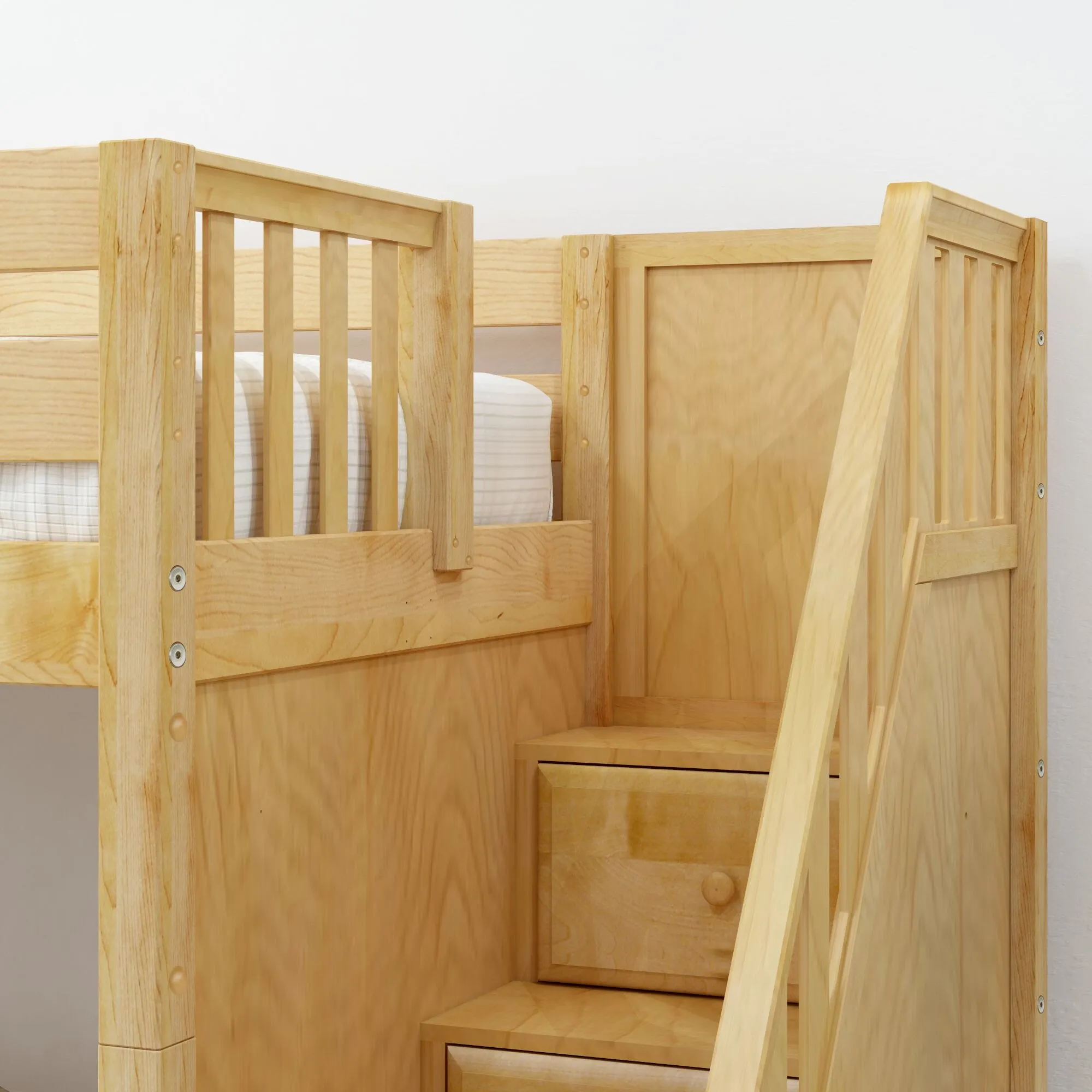 Queen High Bunk Bed with Stairs