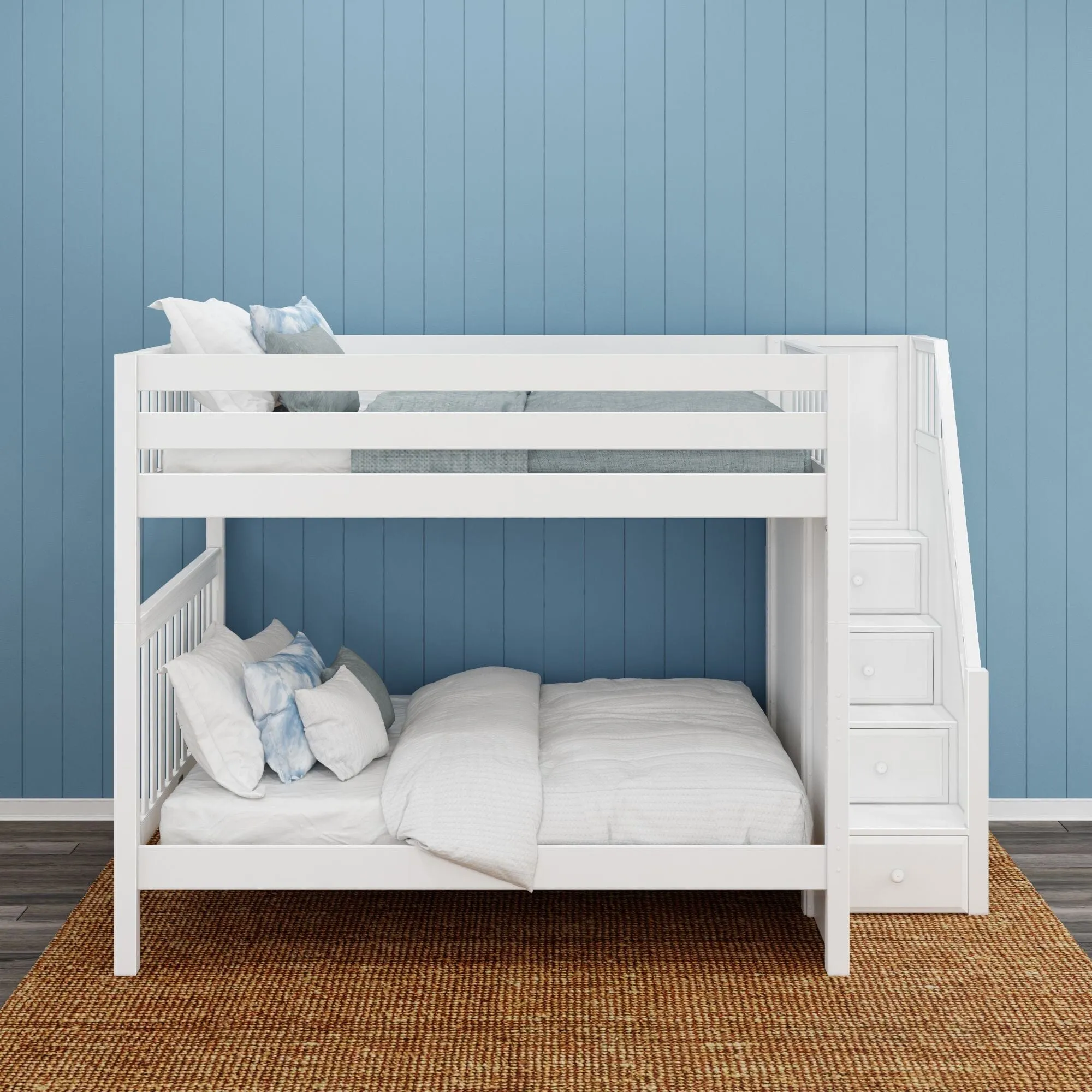 Queen High Bunk Bed with Stairs