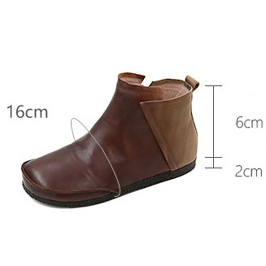 Retro Leather Comfortable Short Women's Boots | Gift Shoes