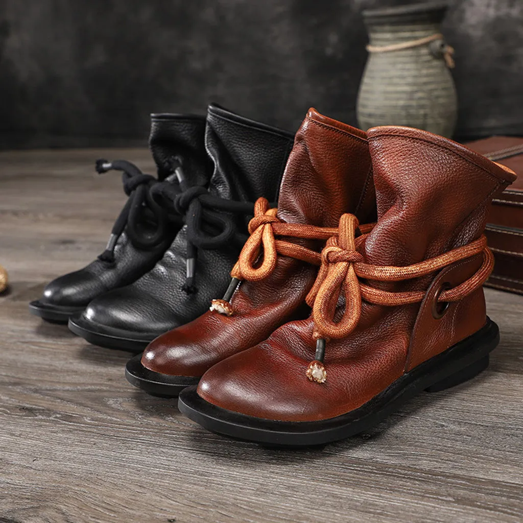 Retro Leather Comfortable Winter Boots | Gift Shoes