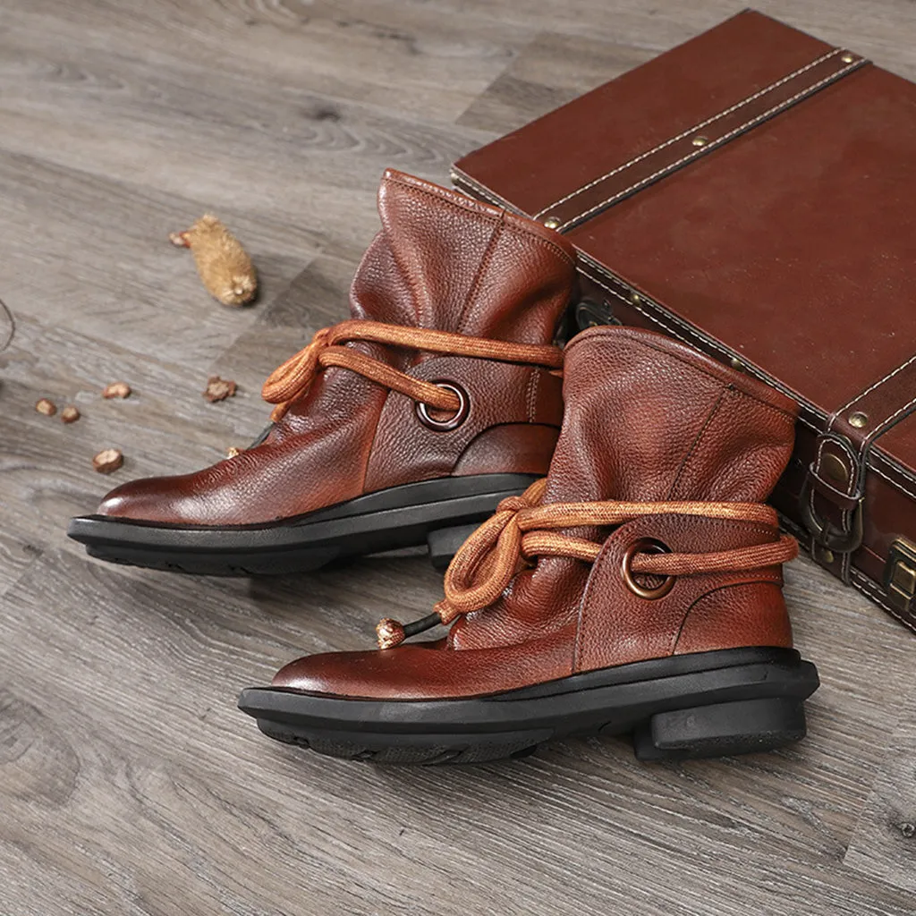 Retro Leather Comfortable Winter Boots | Gift Shoes