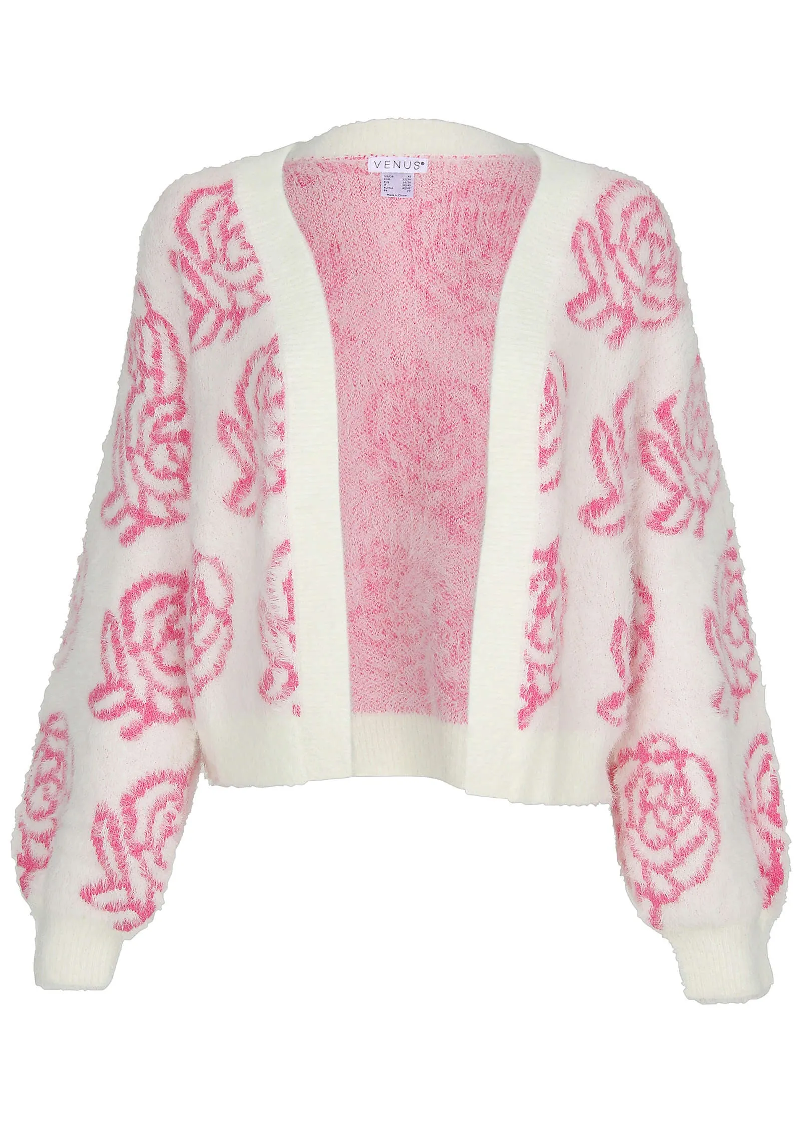 Rose Eyelash Cardigan - Pink Multi