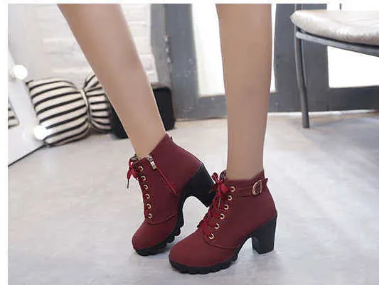 SH171 - High heel thick casual women's boots