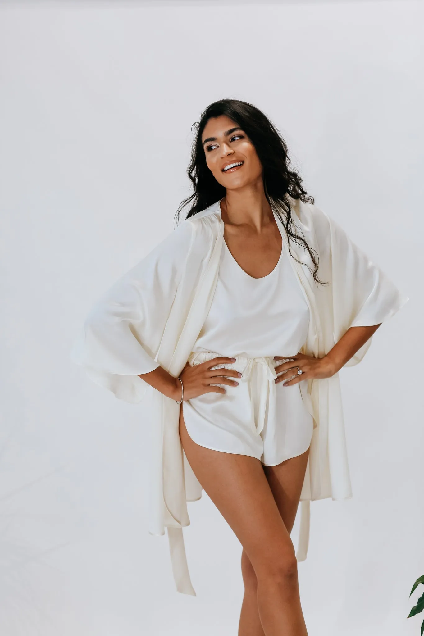 Silk Sleepwear Set - Opal White