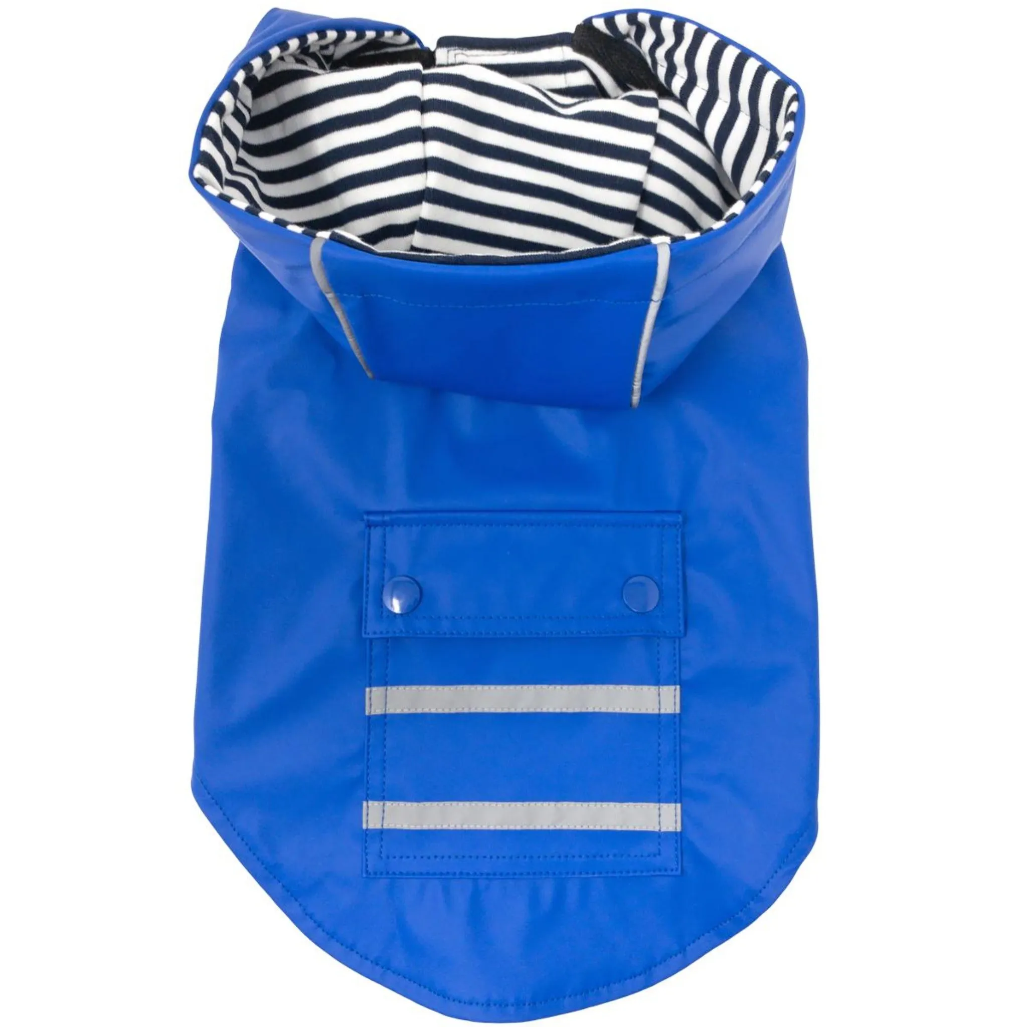 Slicker Dog Raincoat with Striped Lining - Cobalt Blue