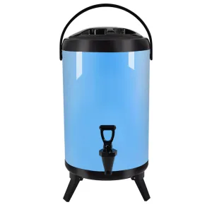 SOGA 10L Stainless Steel Insulated Milk Tea Barrel Hot and Cold Beverage Dispenser Container with Faucet Blue