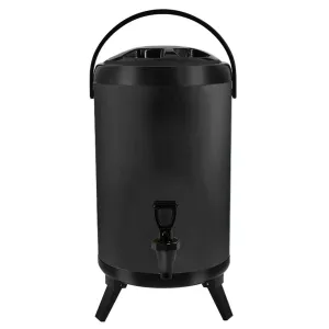 SOGA 16L Stainless Steel Insulated Milk Tea Barrel Hot and Cold Beverage Dispenser Container with Faucet Black