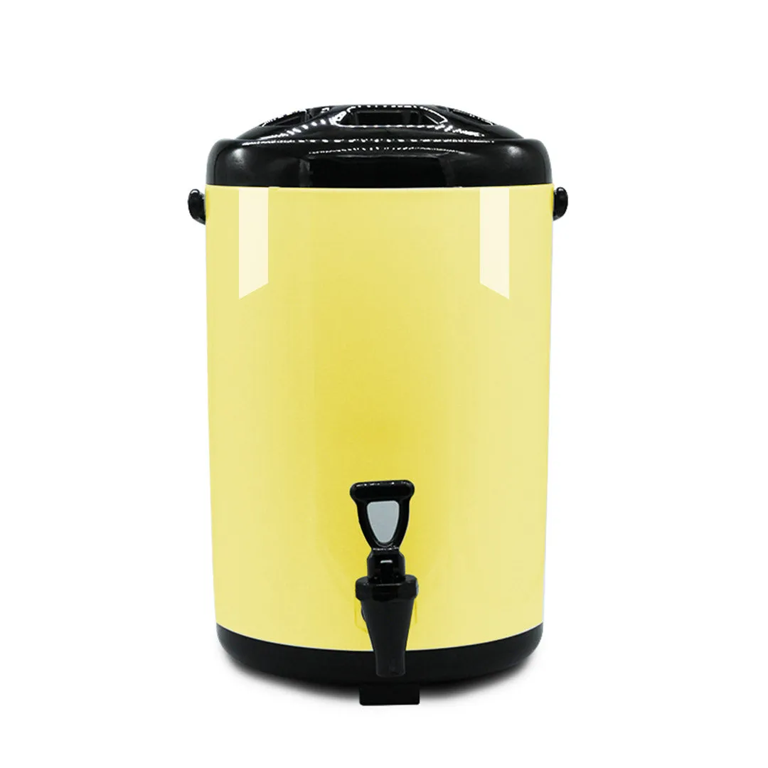 SOGA 16L Stainless Steel Insulated Milk Tea Barrel Hot and Cold Beverage Dispenser Container with Faucet Yellow