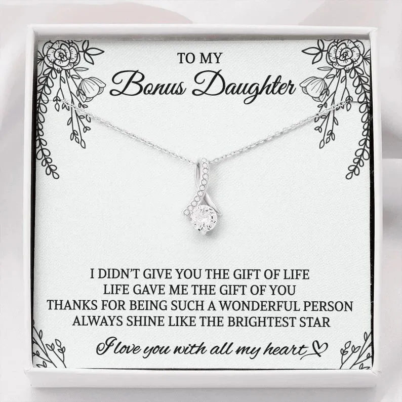 To My Bonus Daughter, Bonus Daughter Gift, Alluring Beauty Necklace