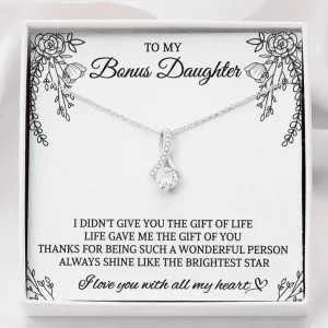 To My Bonus Daughter, Bonus Daughter Gift, Alluring Beauty Necklace