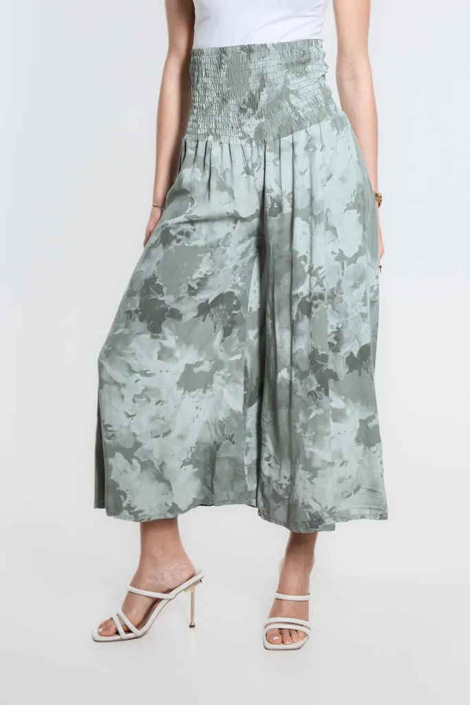 Tonal Splotch Divine Wide Leg Viscose Pant (PL169T)