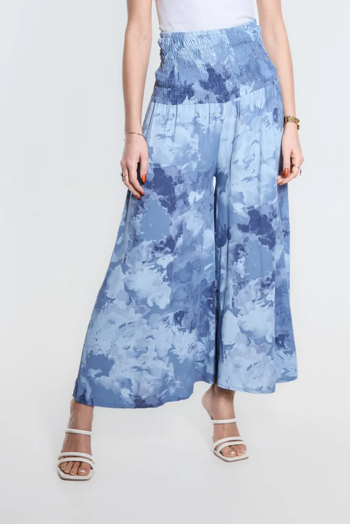 Tonal Splotch Divine Wide Leg Viscose Pant (PL169T)