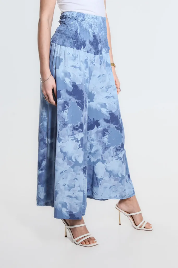 Tonal Splotch Divine Wide Leg Viscose Pant (PL169T)