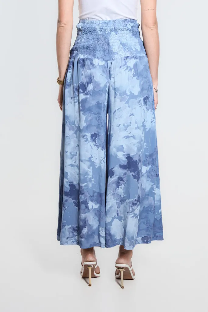 Tonal Splotch Divine Wide Leg Viscose Pant (PL169T)