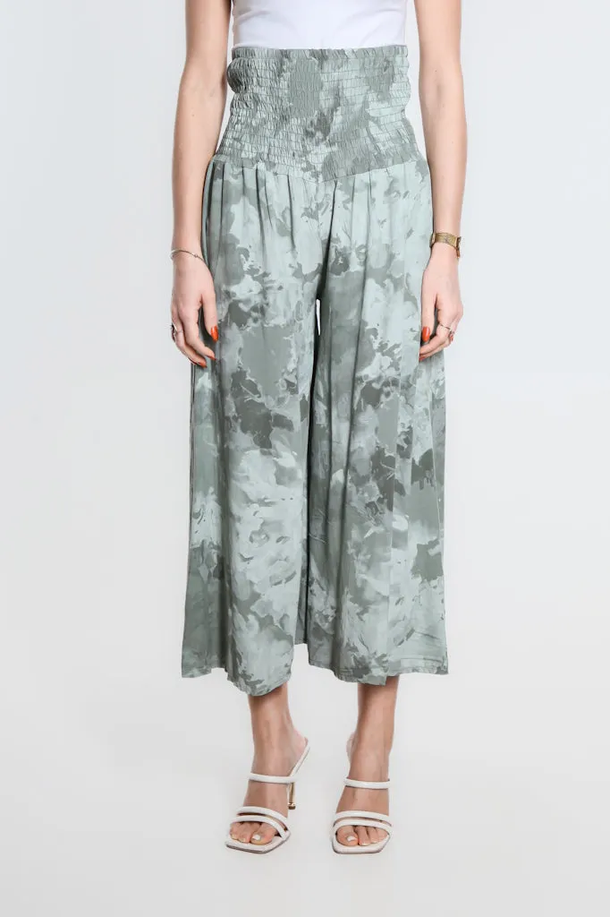 Tonal Splotch Divine Wide Leg Viscose Pant (PL169T)