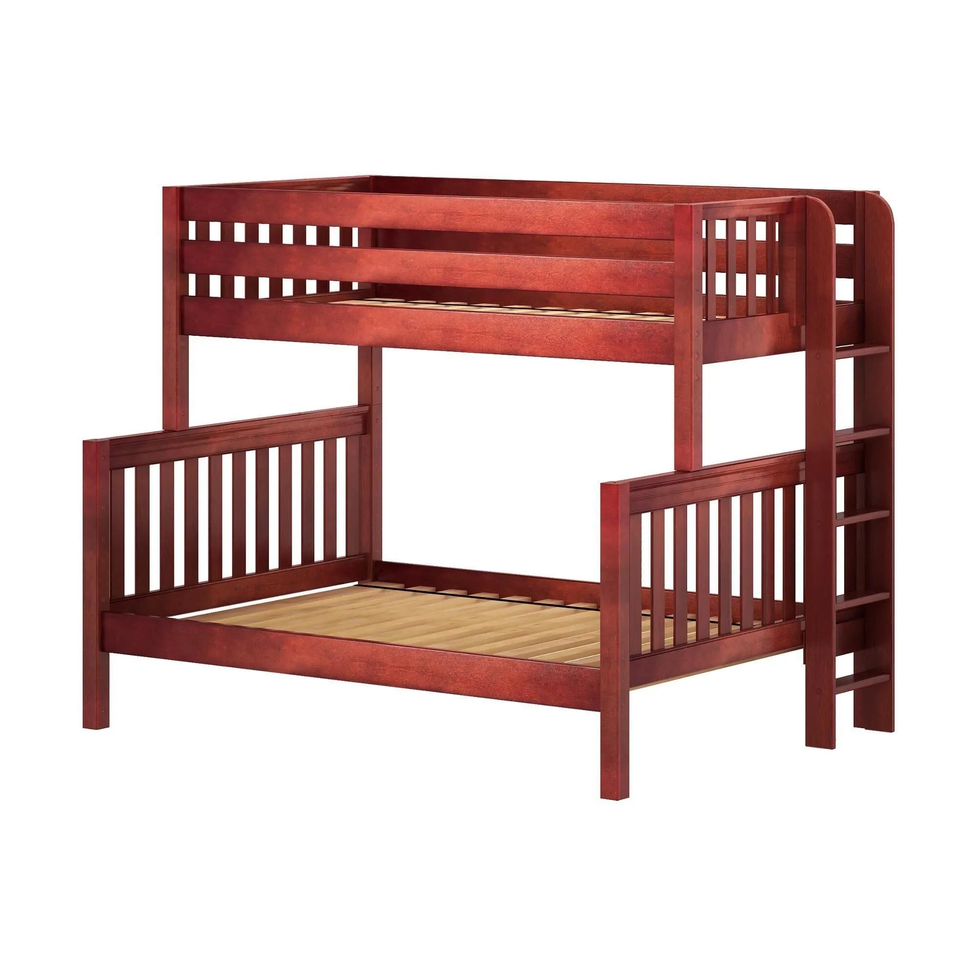 Twin over Full Medium Bunk Bed with Straight Ladder on End