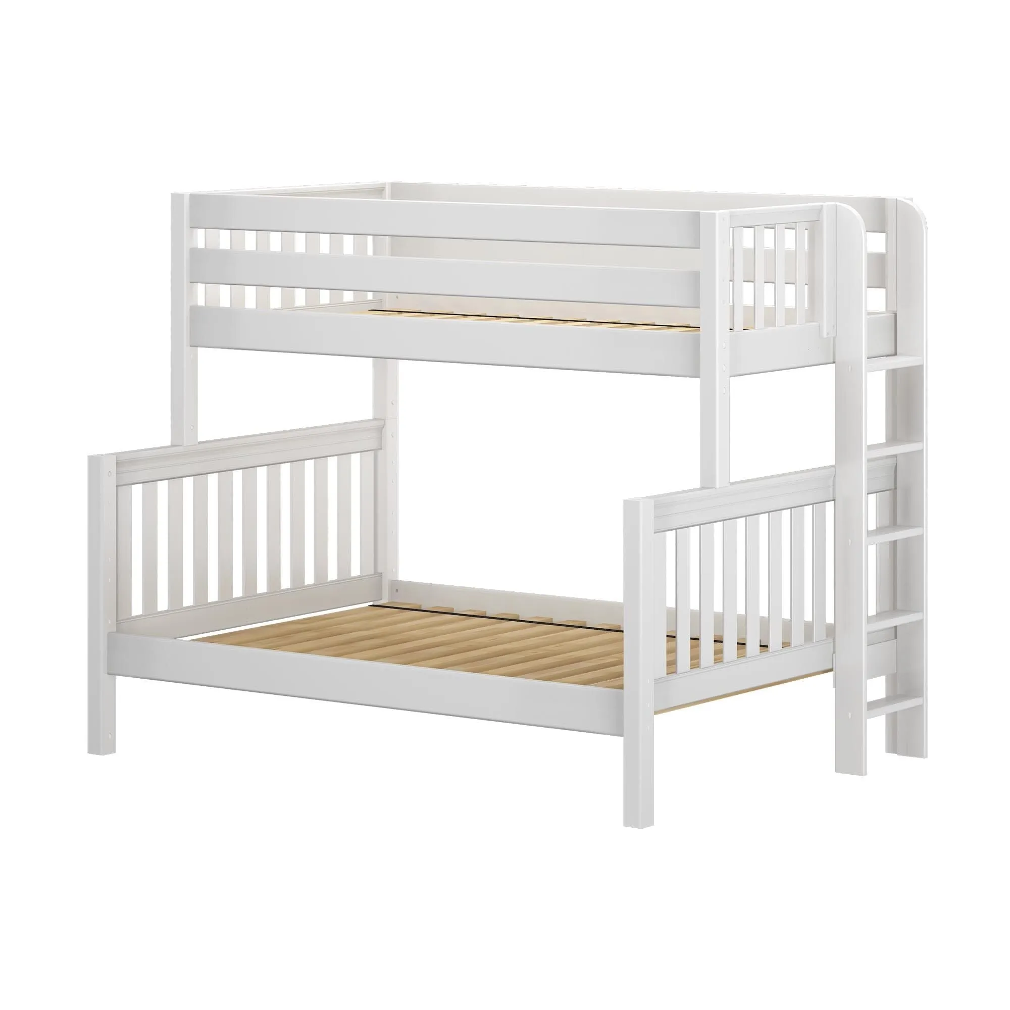 Twin over Full Medium Bunk Bed with Straight Ladder on End