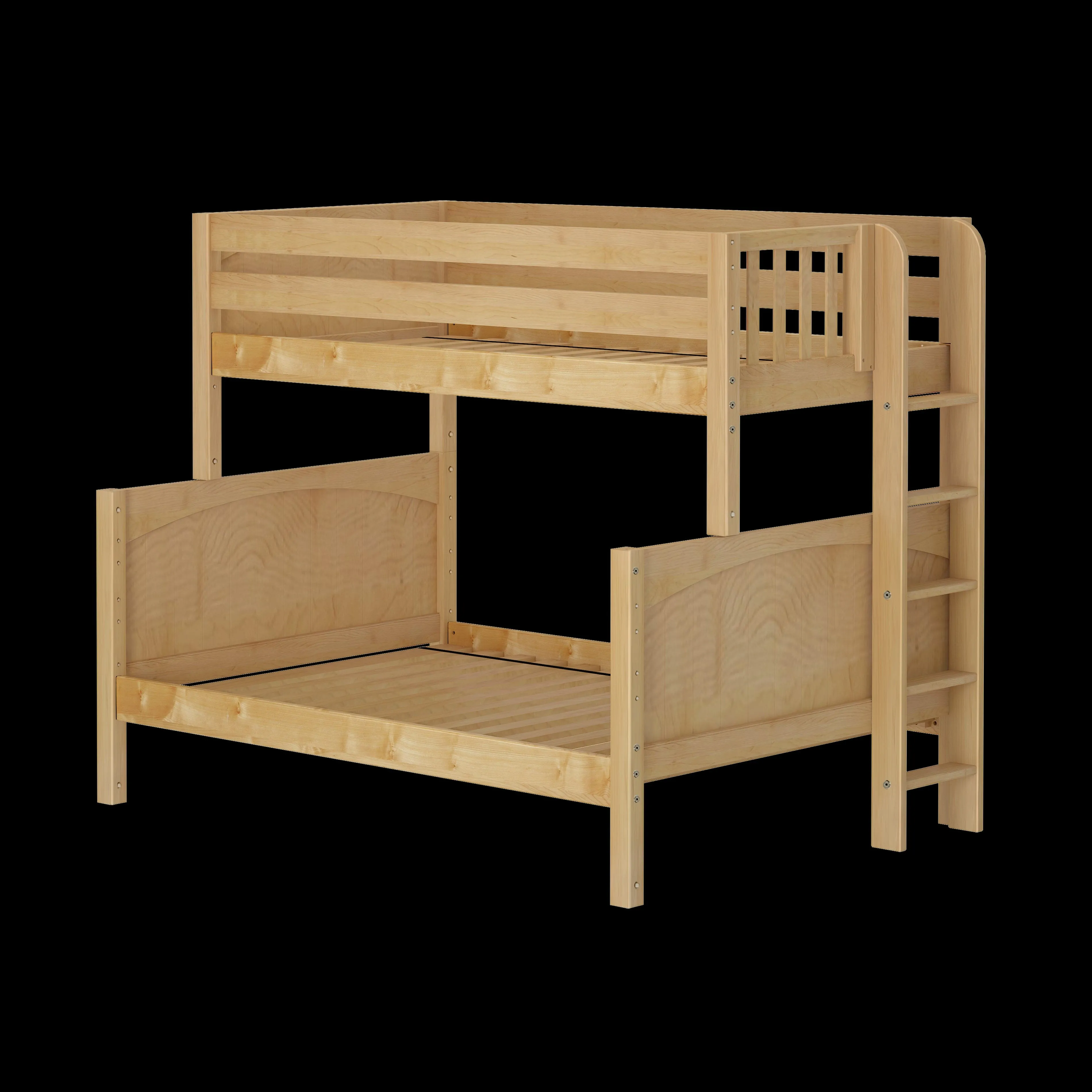 Twin over Full Medium Bunk Bed with Straight Ladder on End